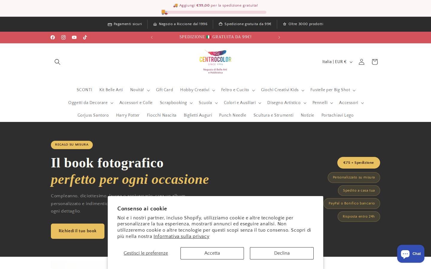 centrocoloriccione.it homepage screenshot