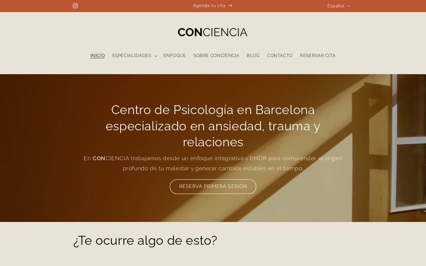 centroconciencia.com homepage screenshot