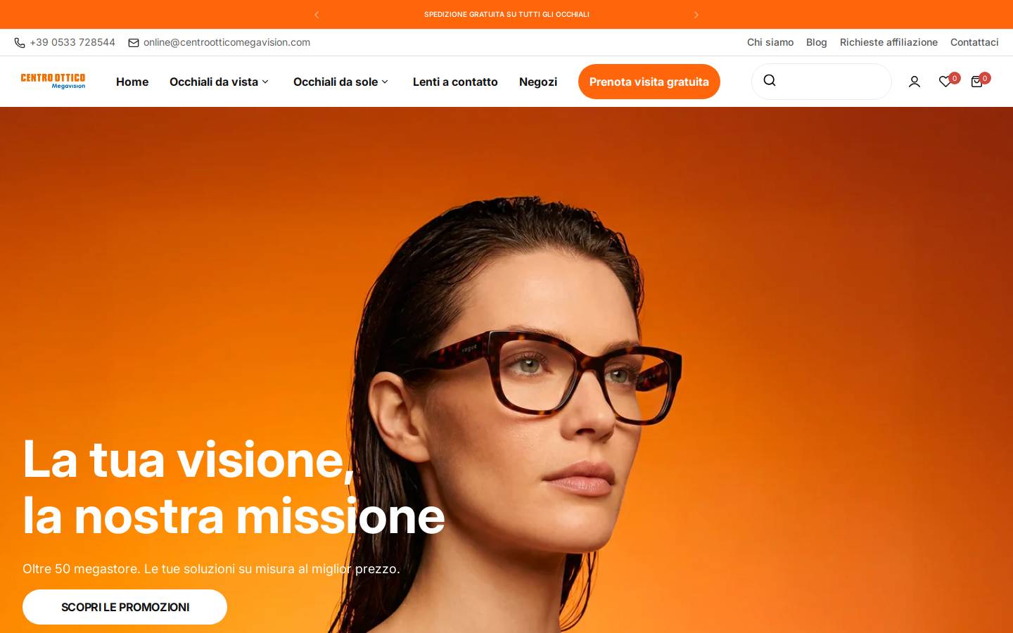 Centro Ottico Megavision homepage screenshot