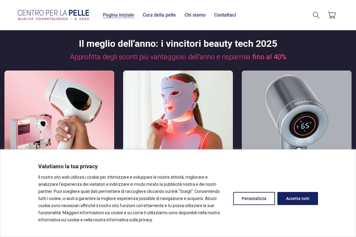 centroperlapelle.it homepage screenshot