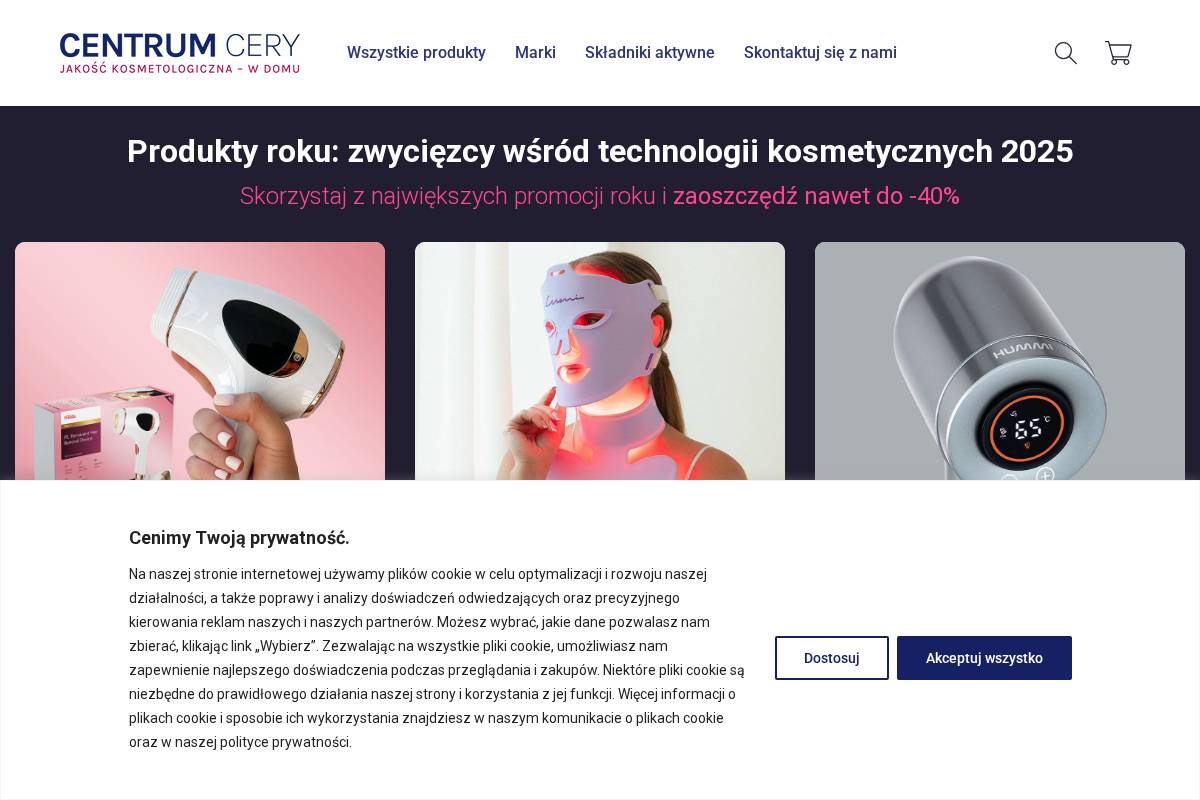 Centrumcery homepage screenshot