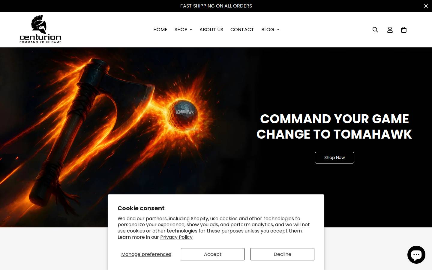 centuriongolf.com homepage screenshot
