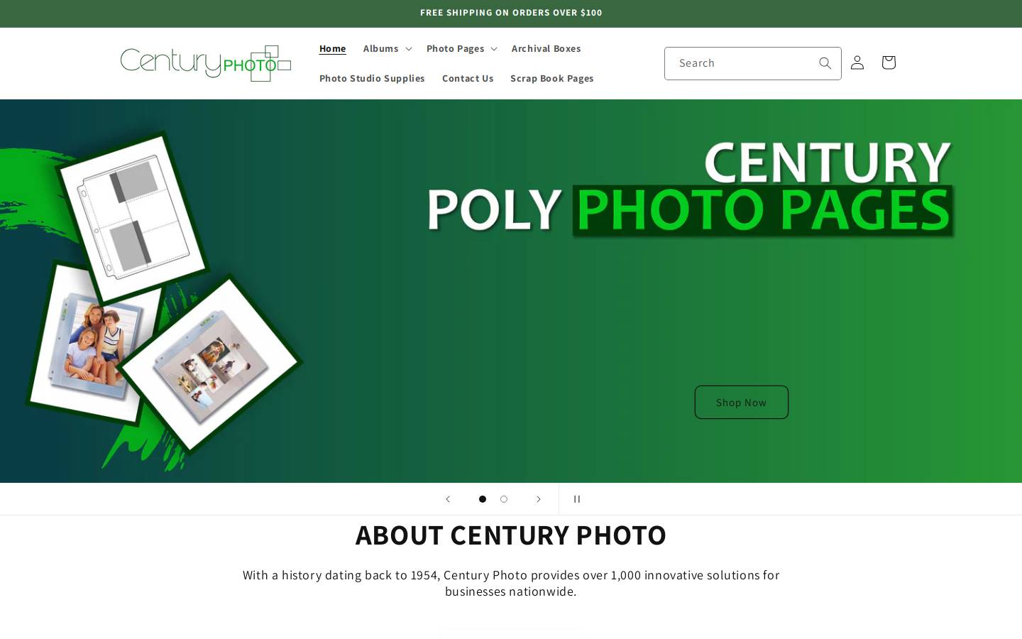 Century Photo homepage screenshot