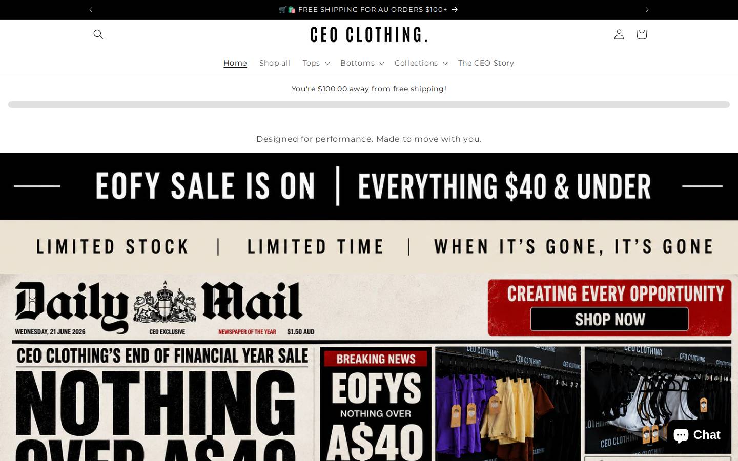 ceoclothing.com.au homepage screenshot