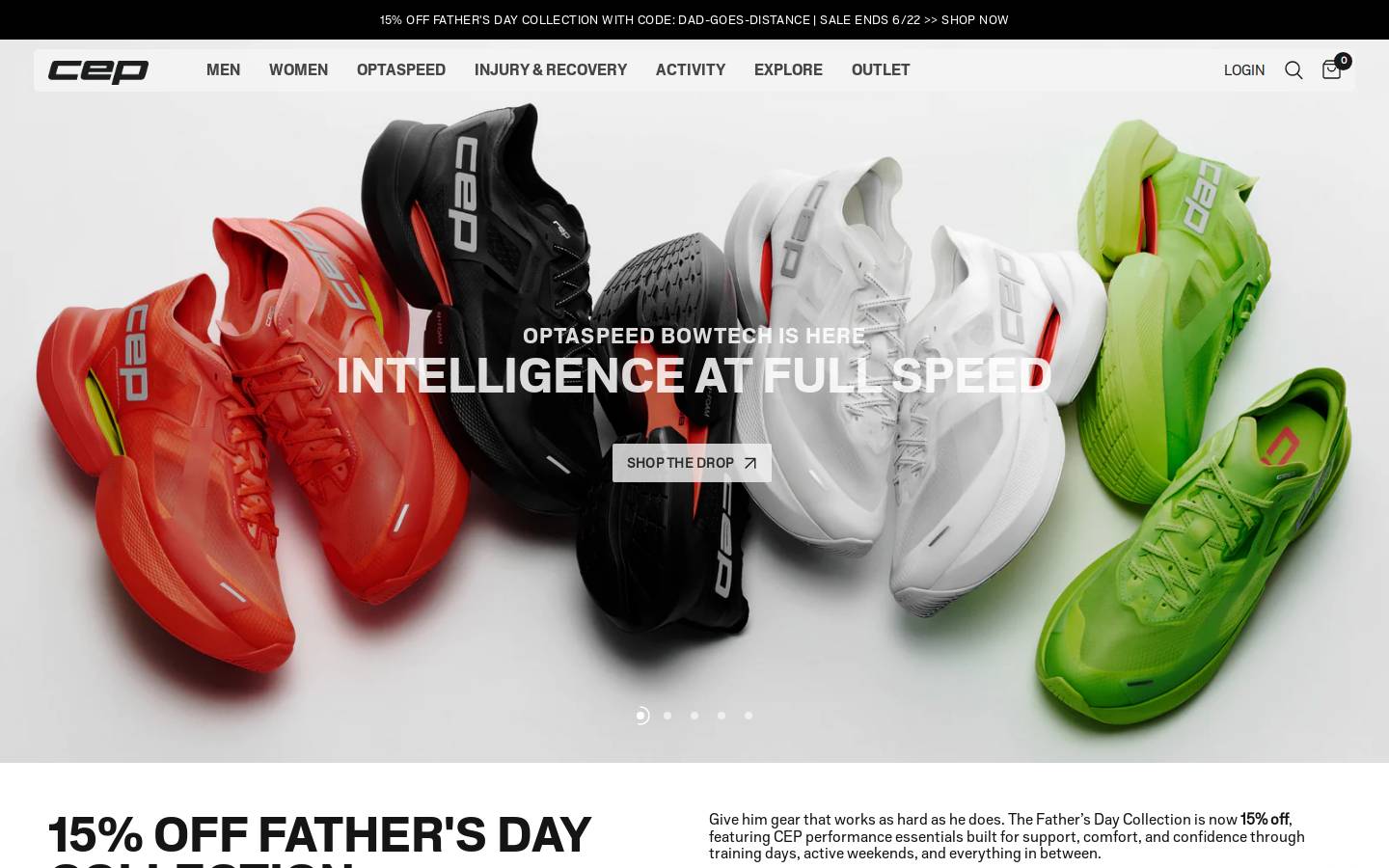 CEP Compression homepage screenshot