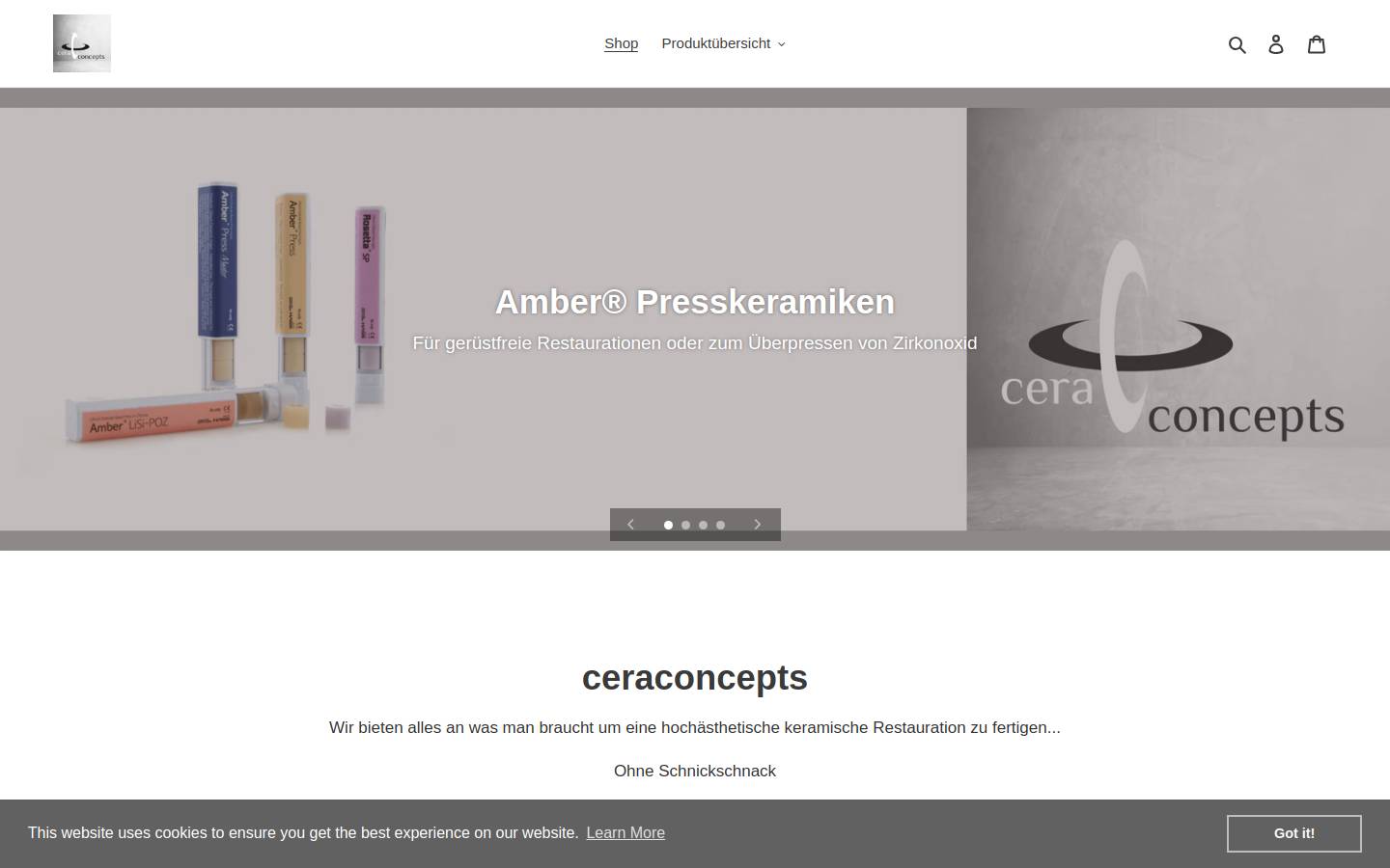 ceraconcepts.com homepage screenshot