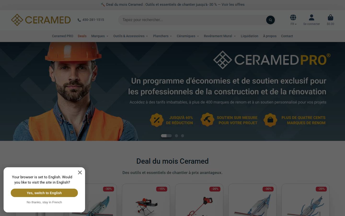 ceramed.ca homepage screenshot