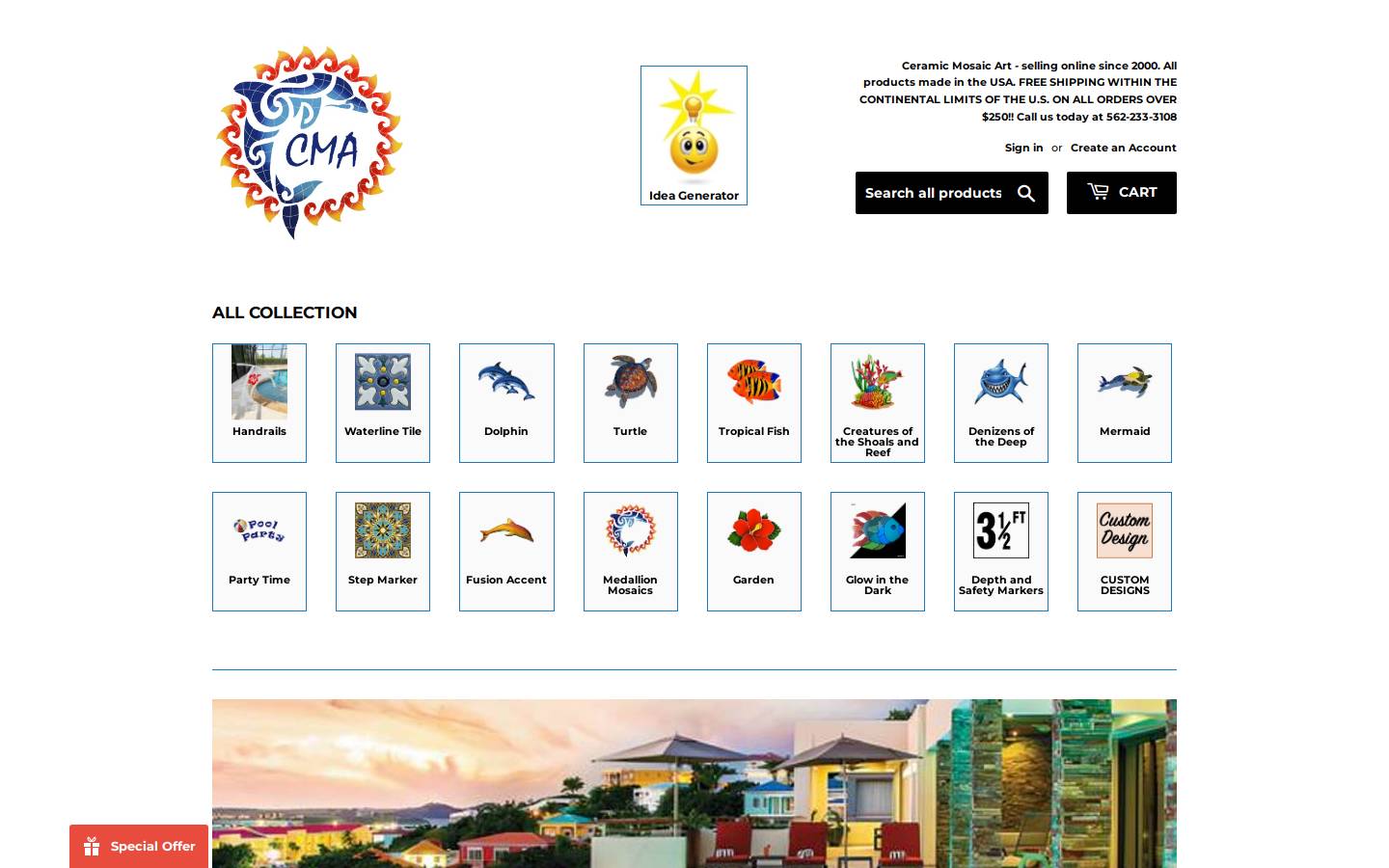 ceramicmosaicart.com homepage screenshot