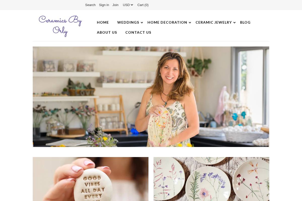 ceramicsbyorly.com homepage screenshot
