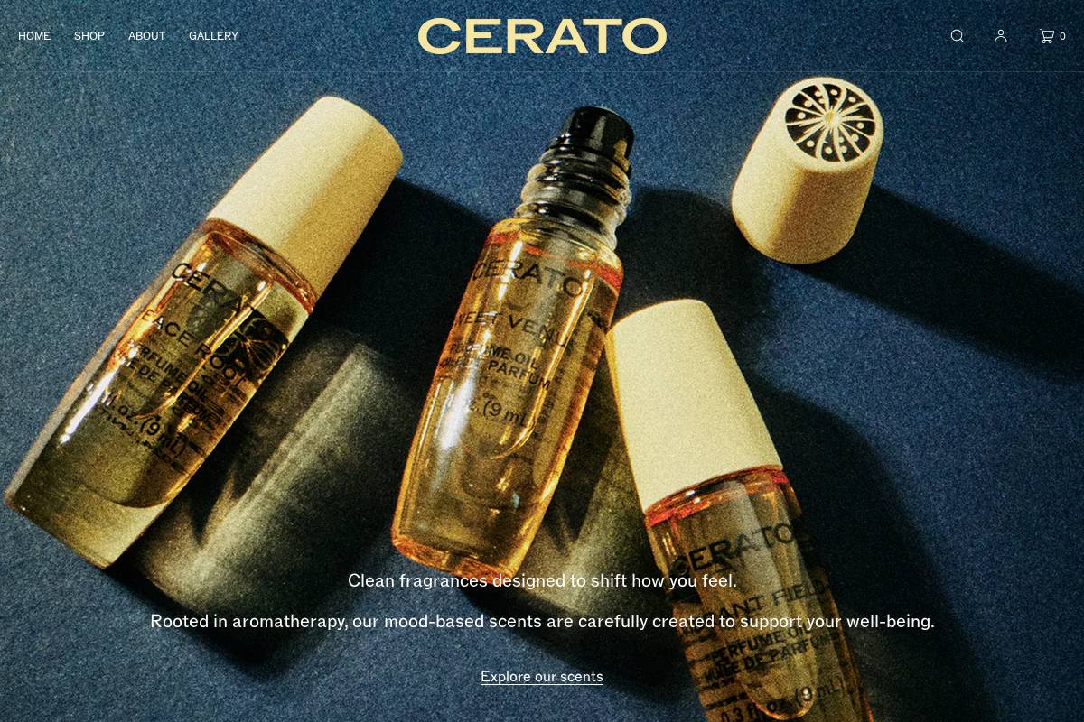 ceratofragrances.com homepage screenshot