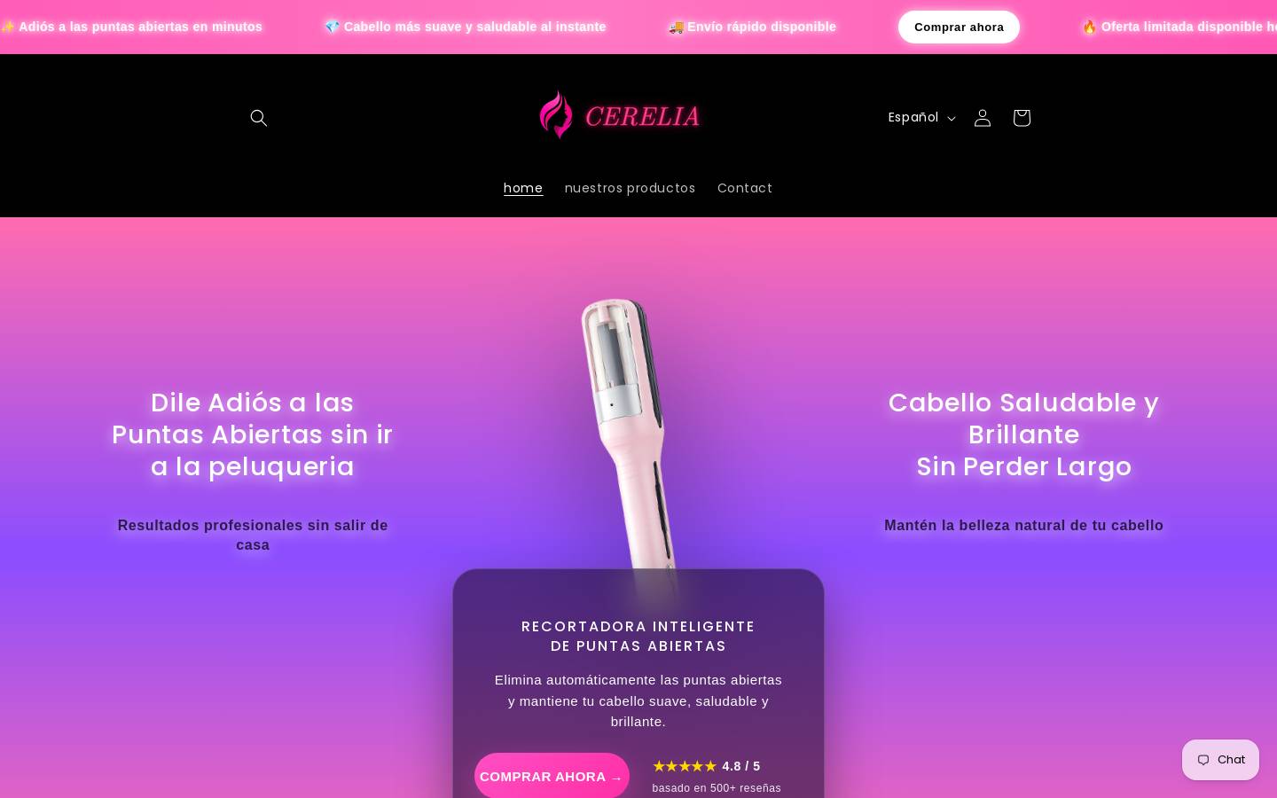 Cerelia homepage screenshot