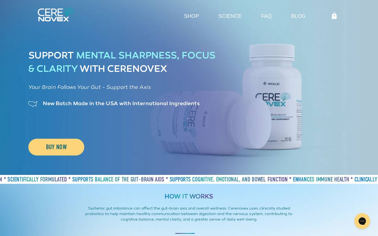 cerenovex.com homepage screenshot