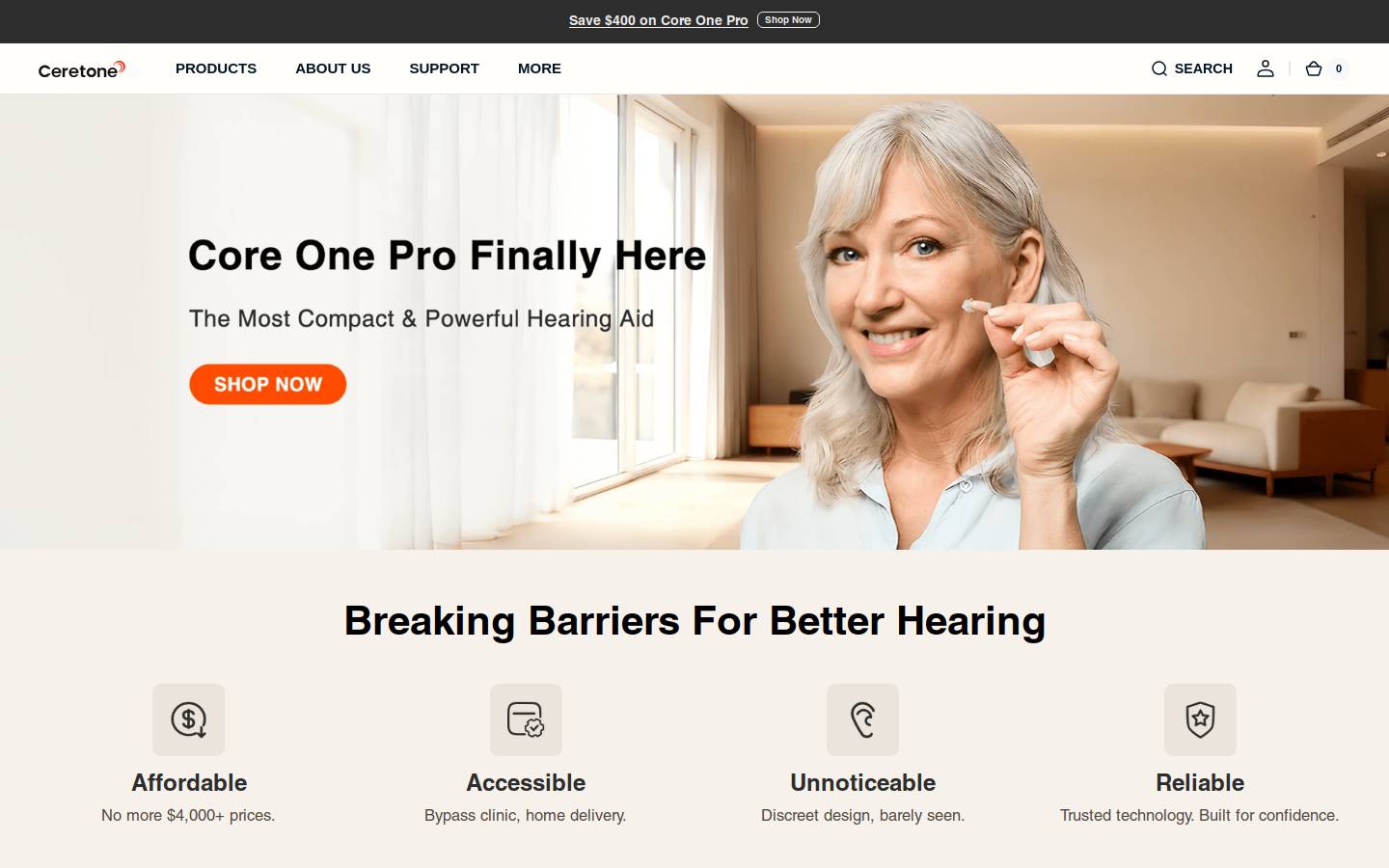 Ceretone homepage screenshot