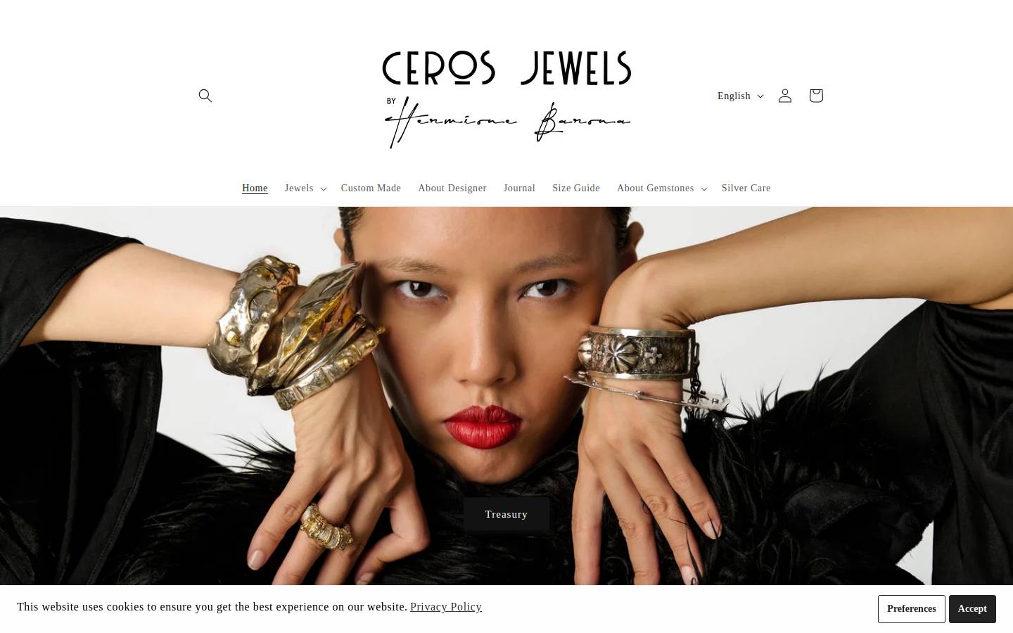 cerosjewels.com homepage screenshot