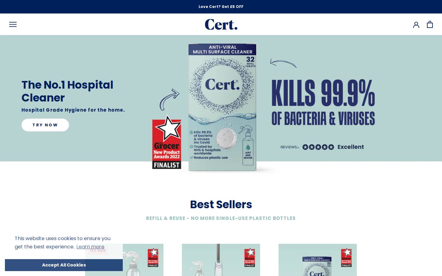 Certcleaning homepage screenshot