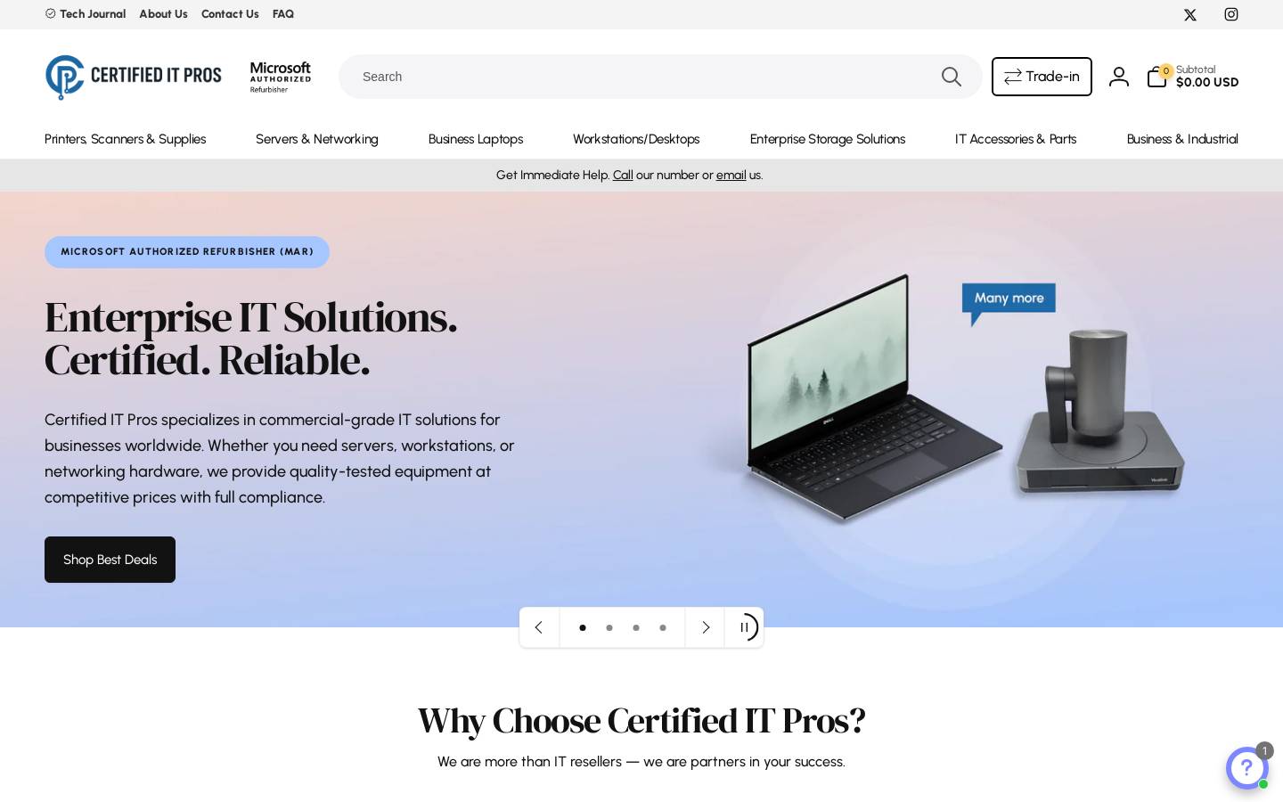 certifiedit-pros.com homepage screenshot