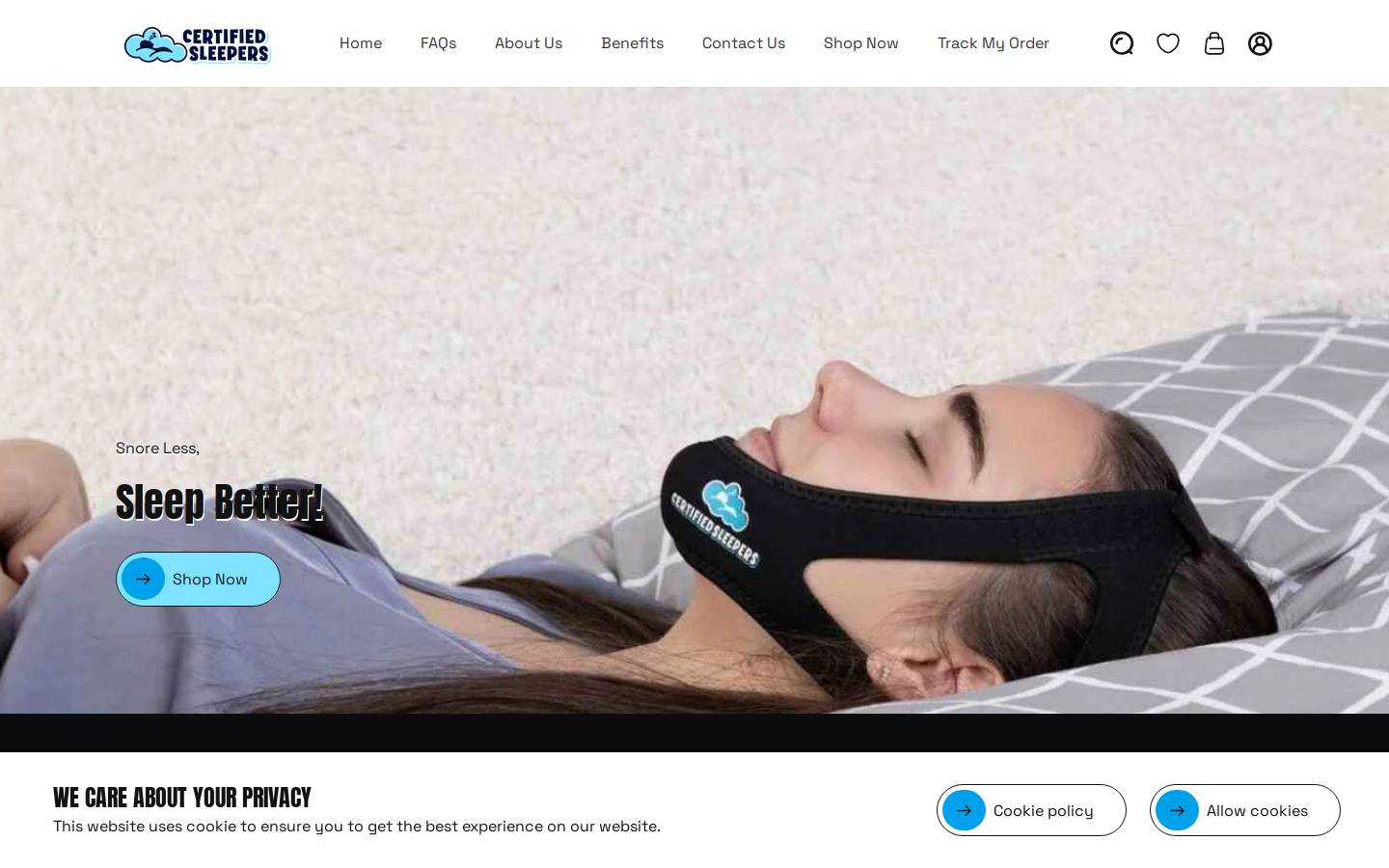 Certifiedsleepers homepage screenshot