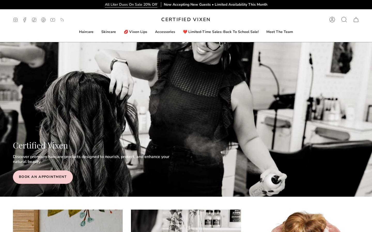 certifiedvixen.com homepage screenshot