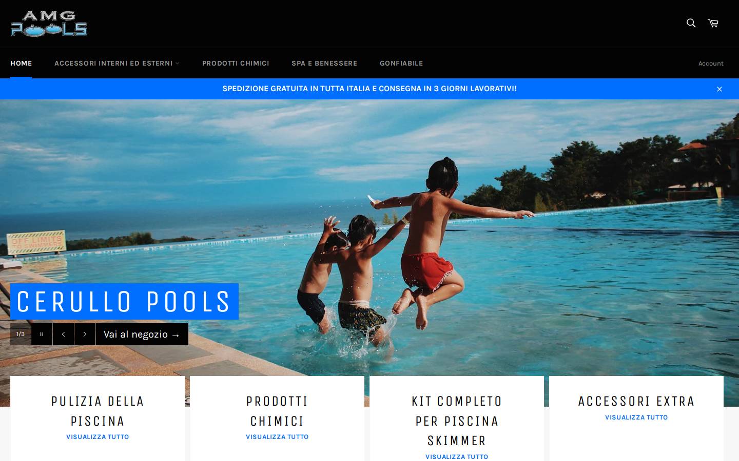 cerullopools.it homepage screenshot