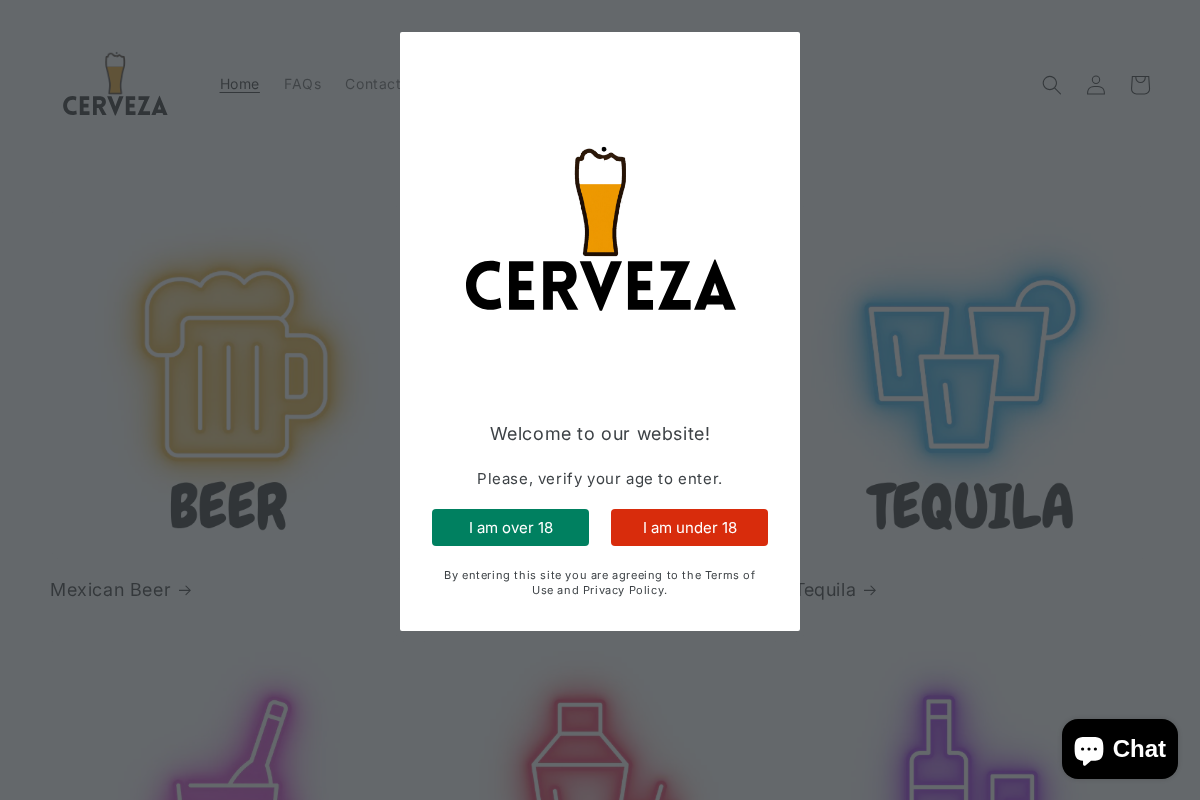 Cerveza homepage screenshot