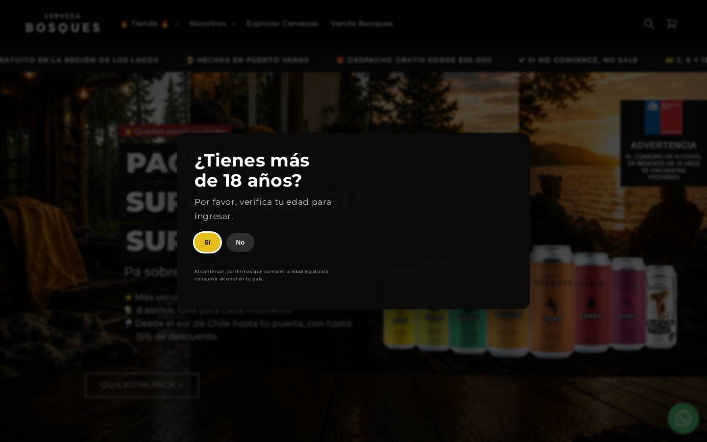 cervezabosques.cl homepage screenshot