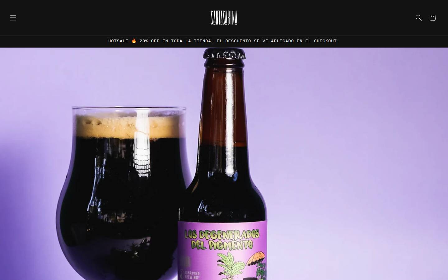 cervezasantasabina.com homepage screenshot