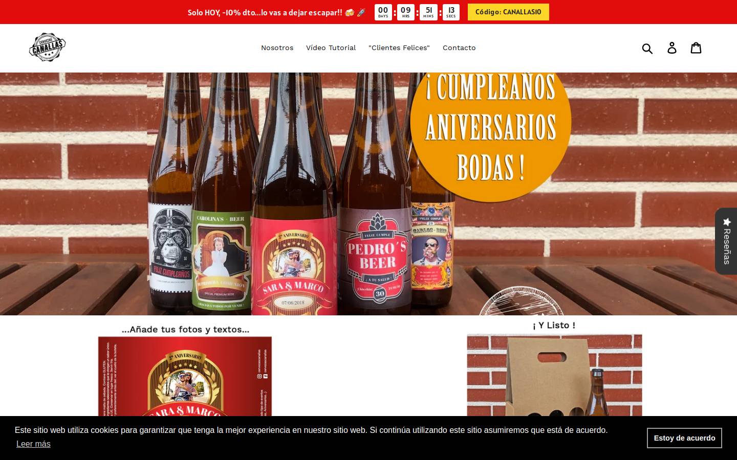 Cervezascanallas homepage screenshot