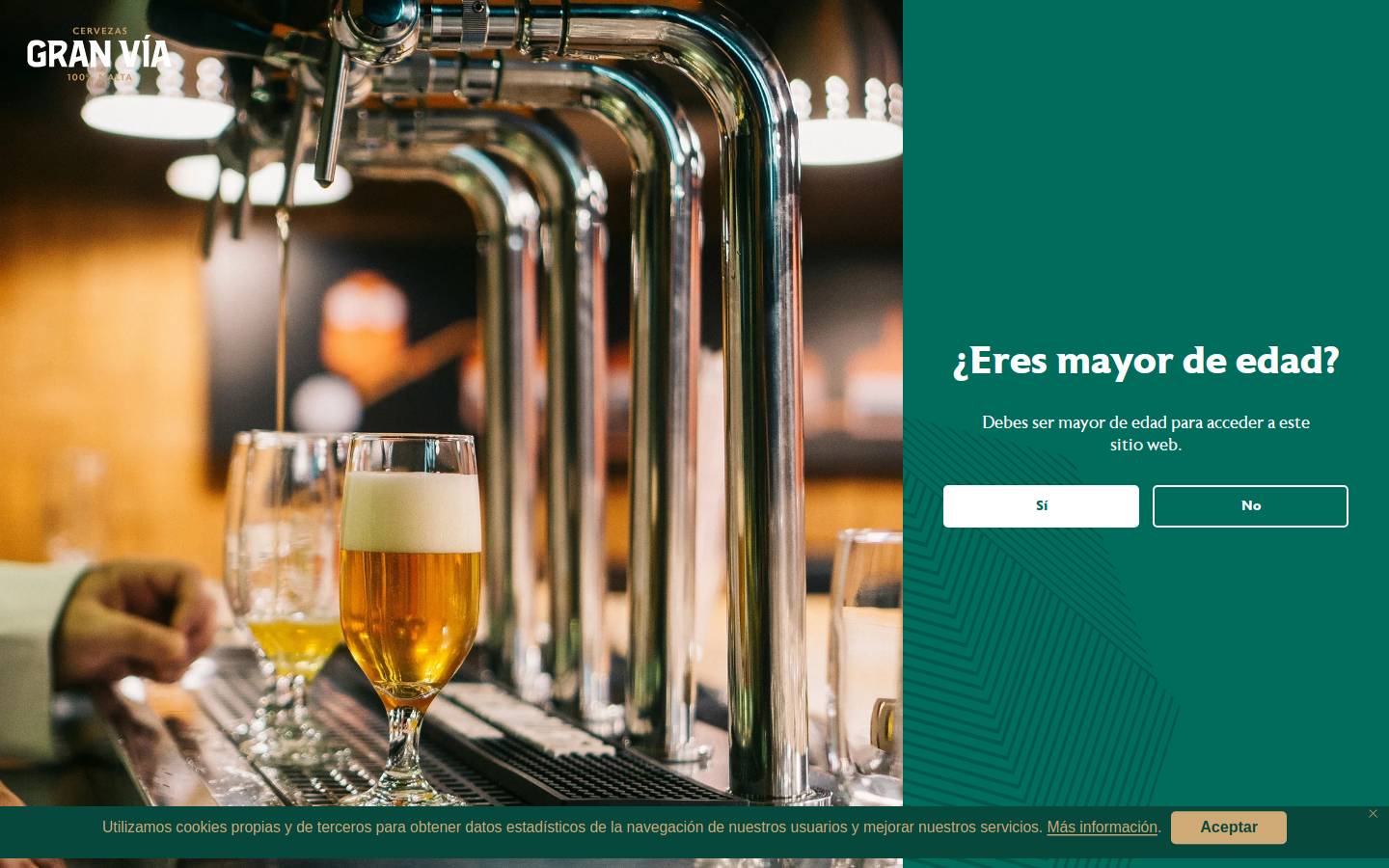 cervezasgranvia.com homepage screenshot