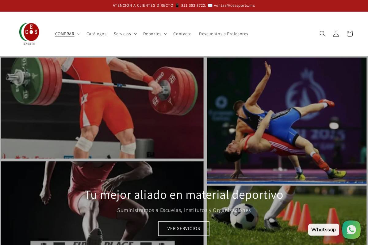 cessports.mx homepage screenshot