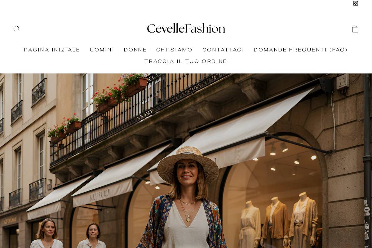 Cevelle Fashion homepage screenshot