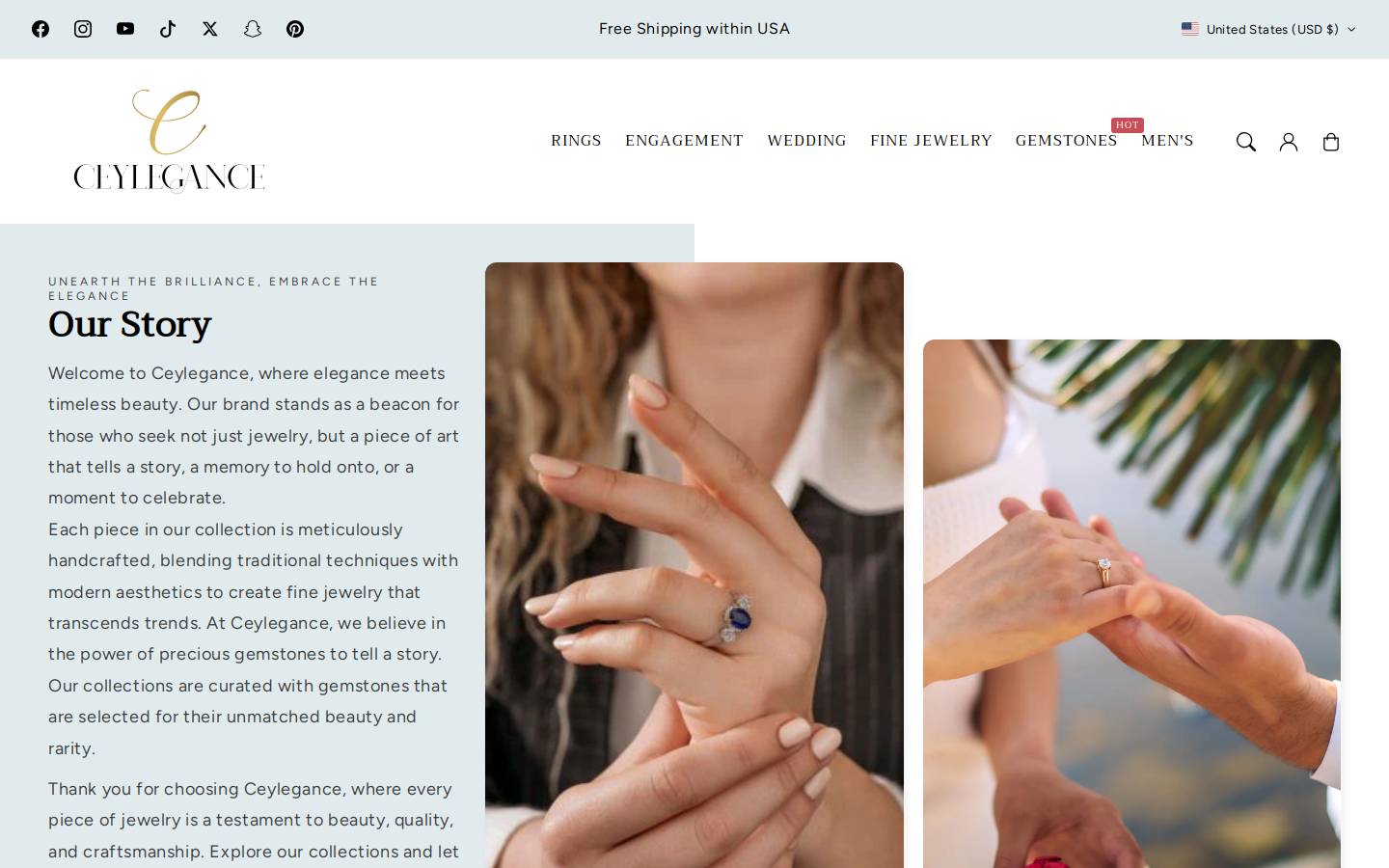 ceylegance.com homepage screenshot