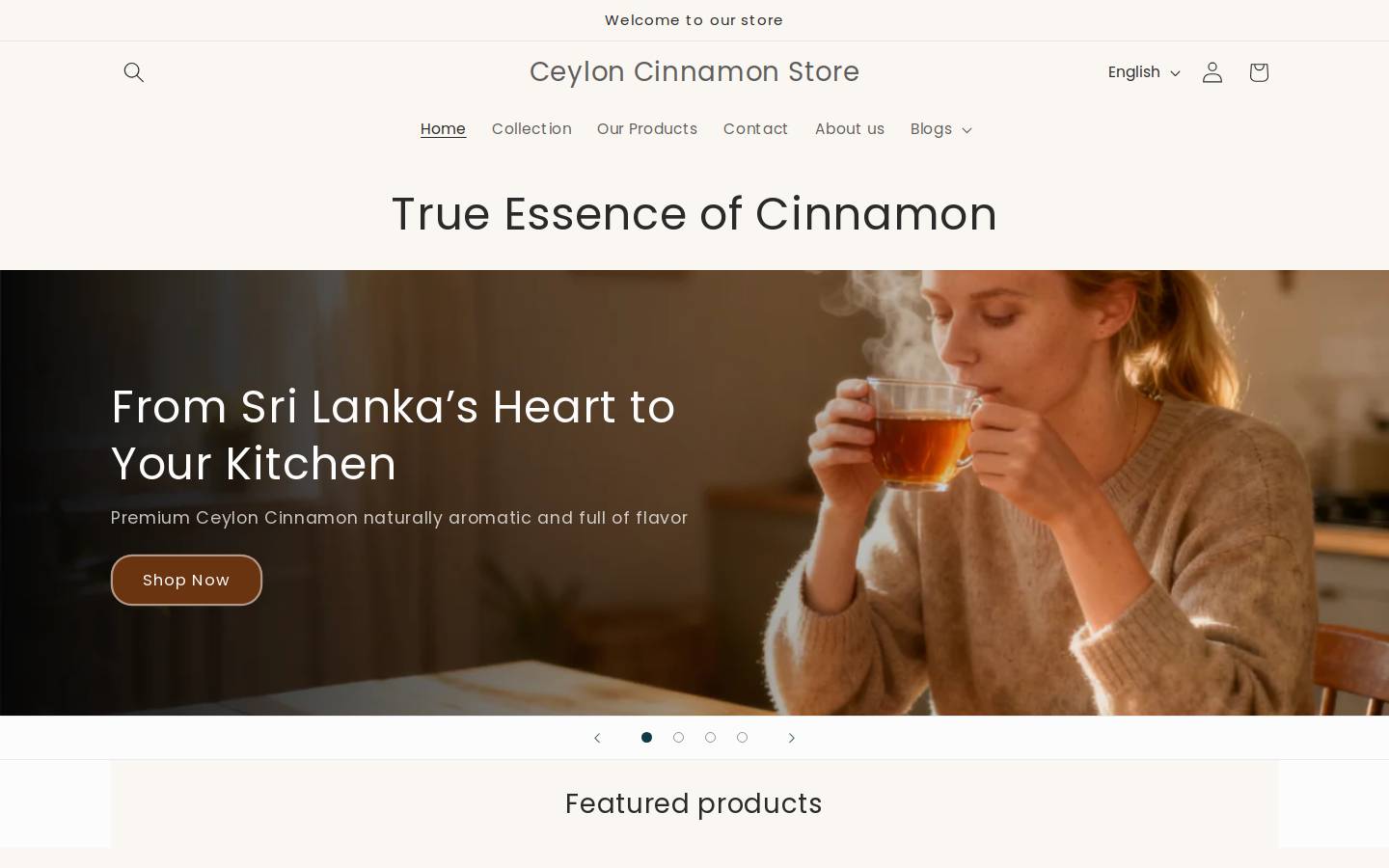 ceyloncinnamonstore.com homepage screenshot