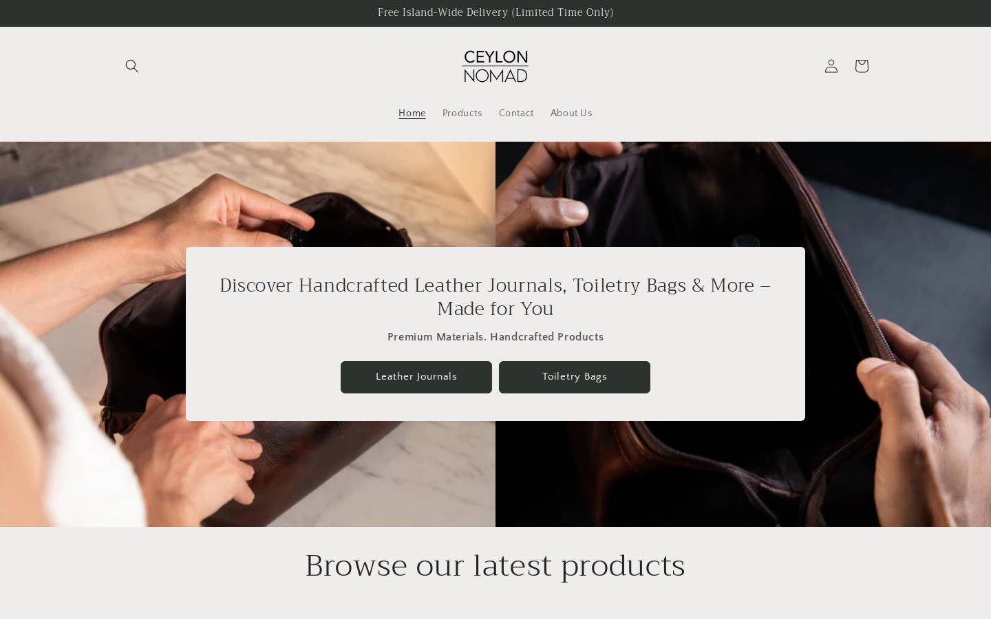 ceylonnomad.com homepage screenshot
