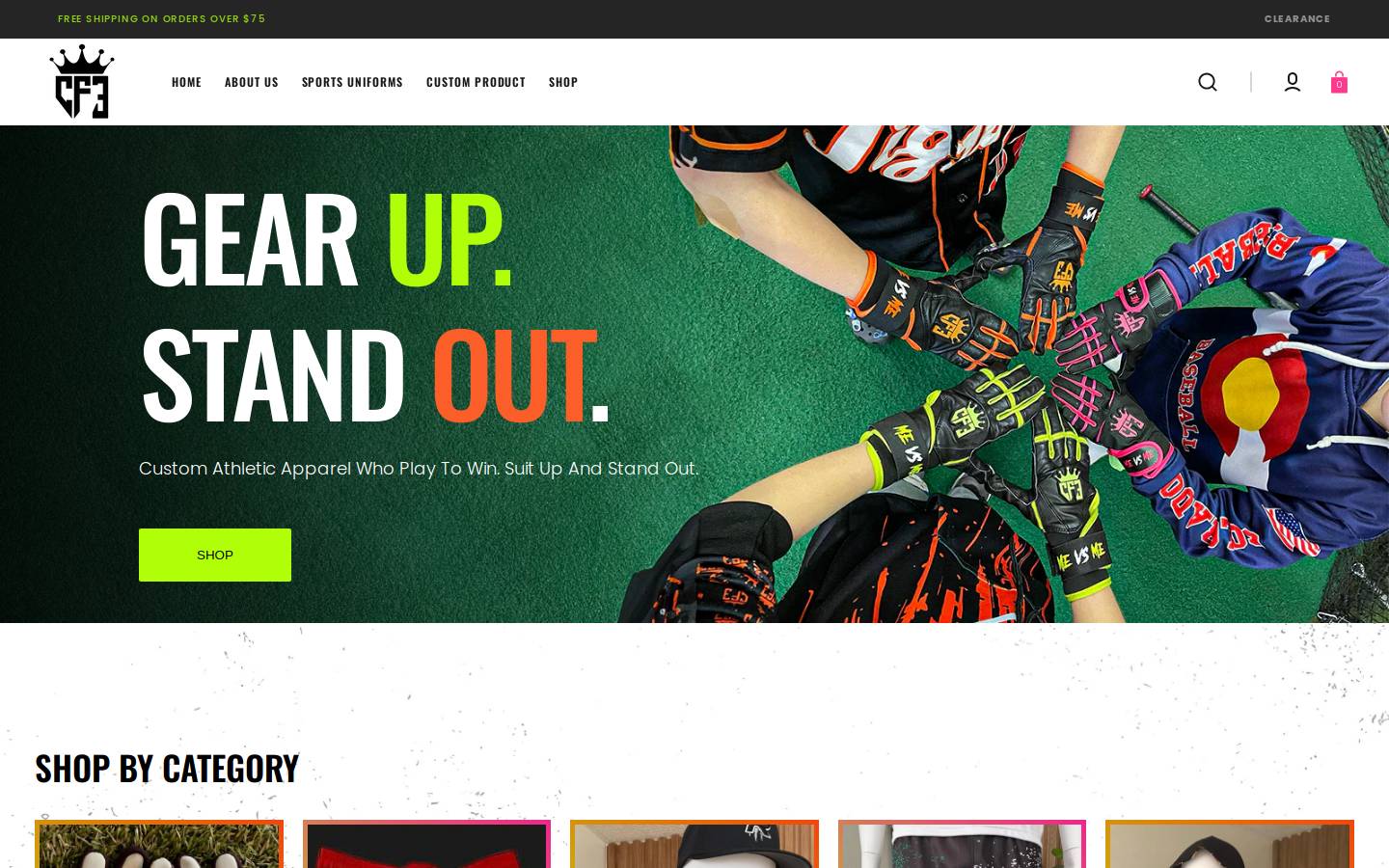 cf3clothing.com homepage screenshot