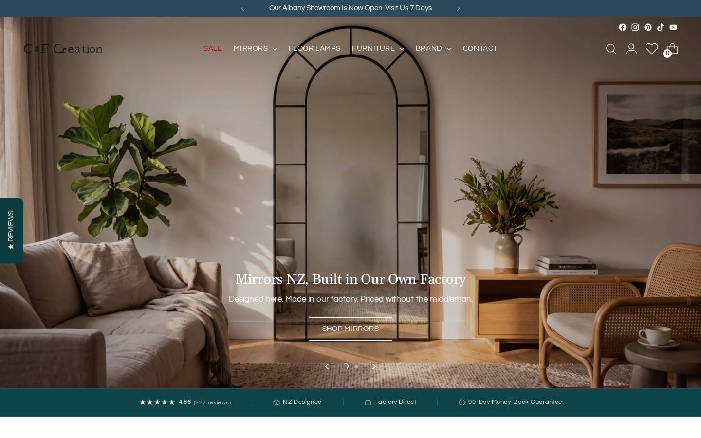 C&F Creations homepage screenshot
