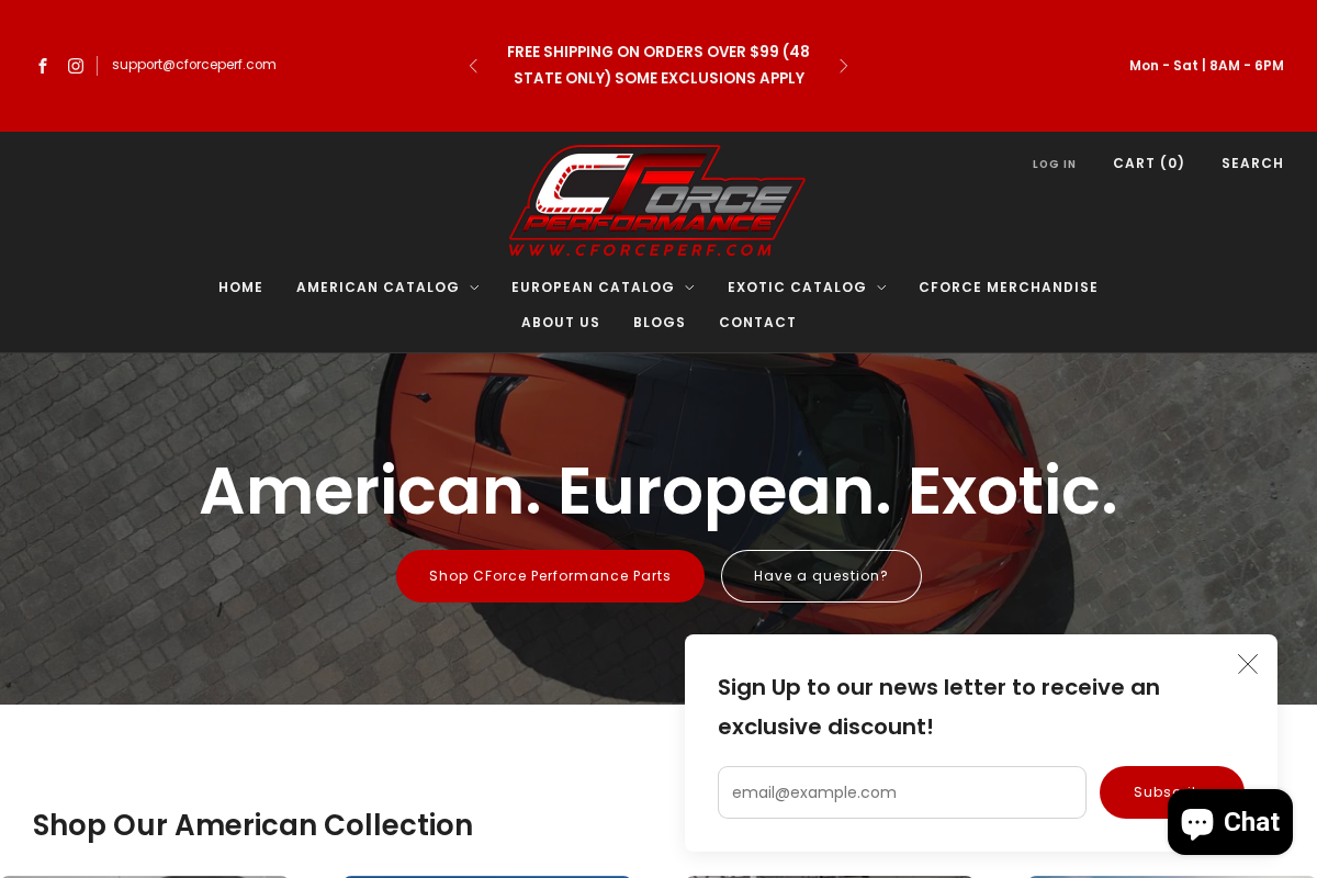 CForce Performance homepage screenshot