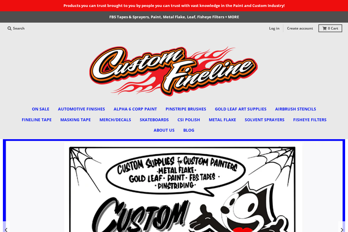 Custom Fineline Tape & Art Supplies homepage screenshot