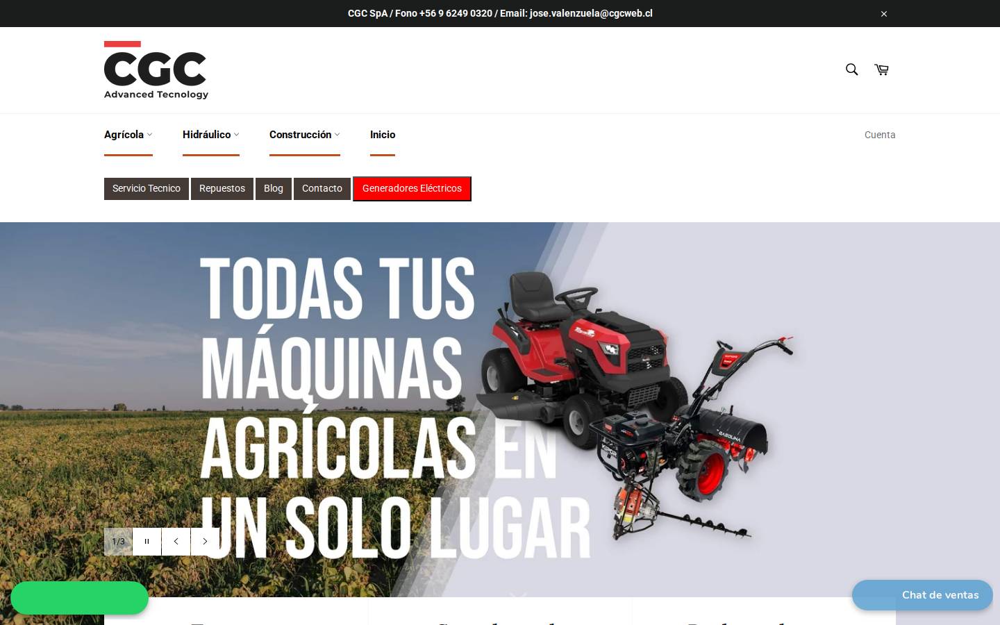 cgc-agro.cl homepage screenshot
