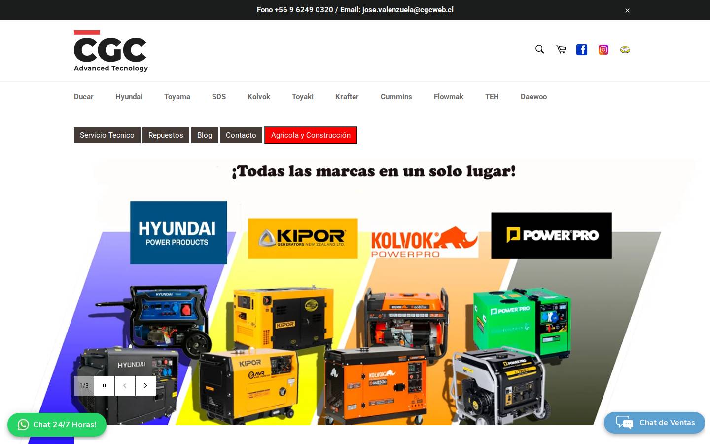 cgcweb.cl homepage screenshot