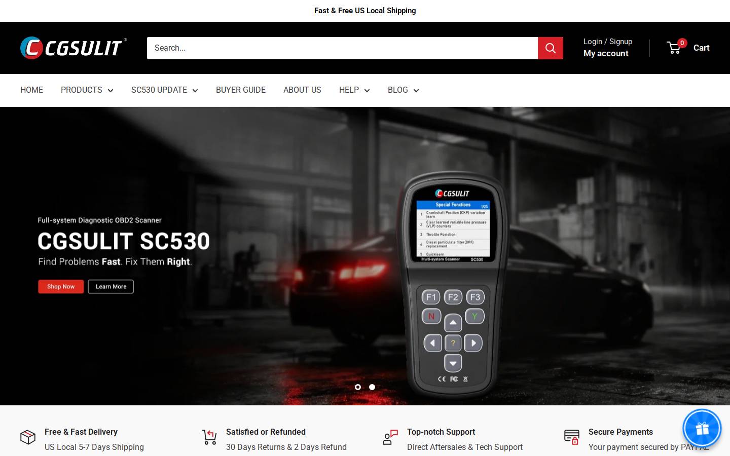 Cgsulitstore homepage screenshot