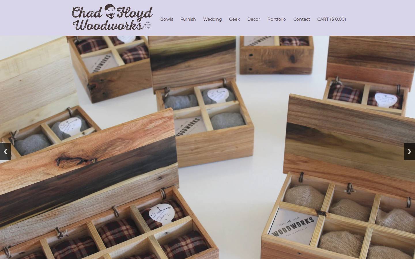 chadfloydwoodworks.com homepage screenshot