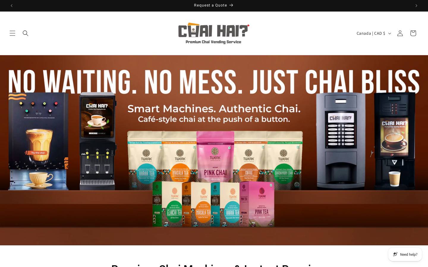 Chai Hai - Premium Chai Vending Services homepage screenshot
