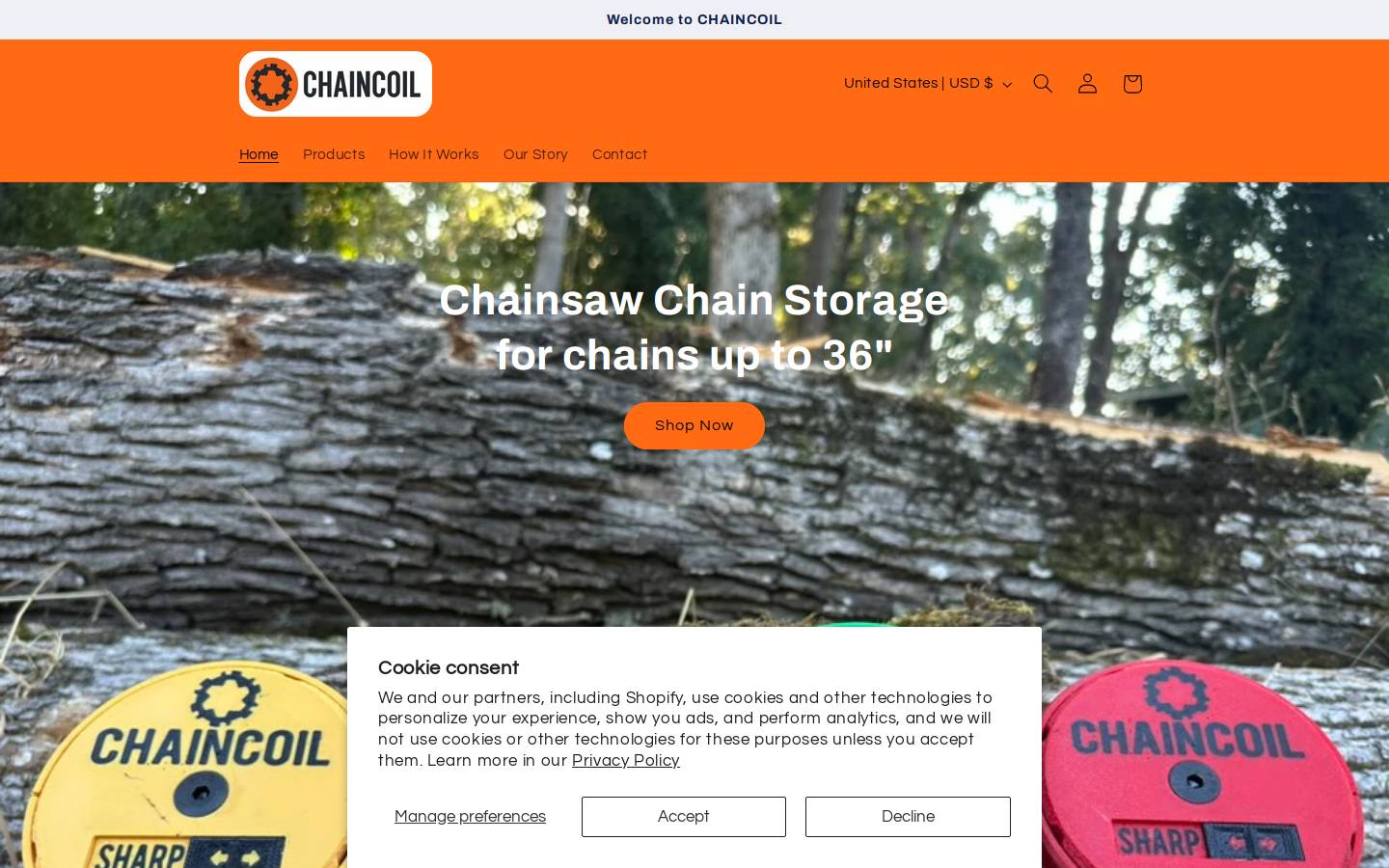 chaincoil.net homepage screenshot