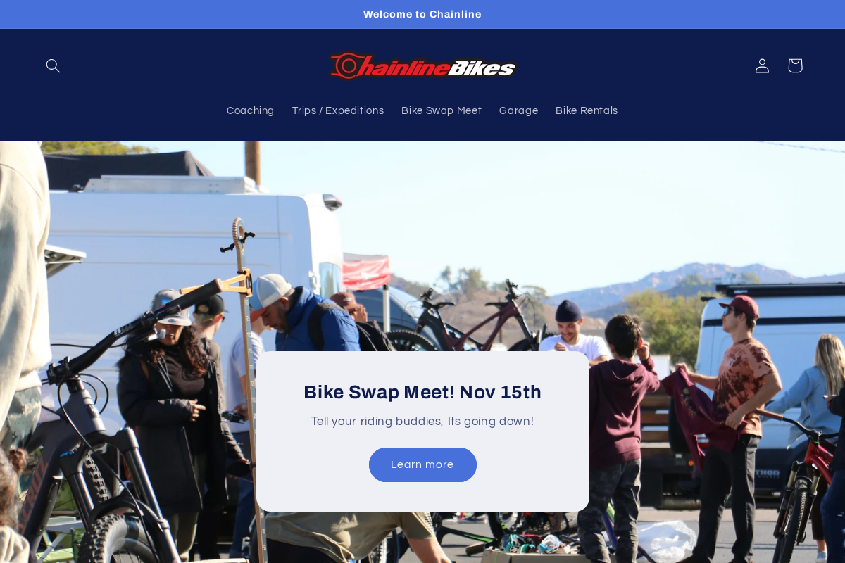 chainlinebikes.com homepage screenshot