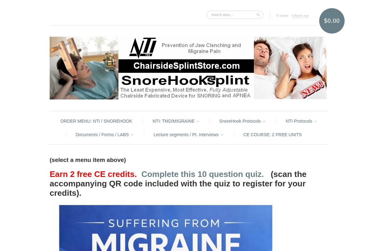 chairsidesplintstore.com homepage screenshot