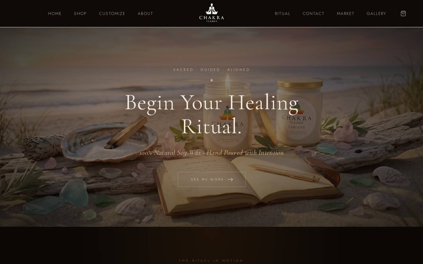 chakraflames.com homepage screenshot