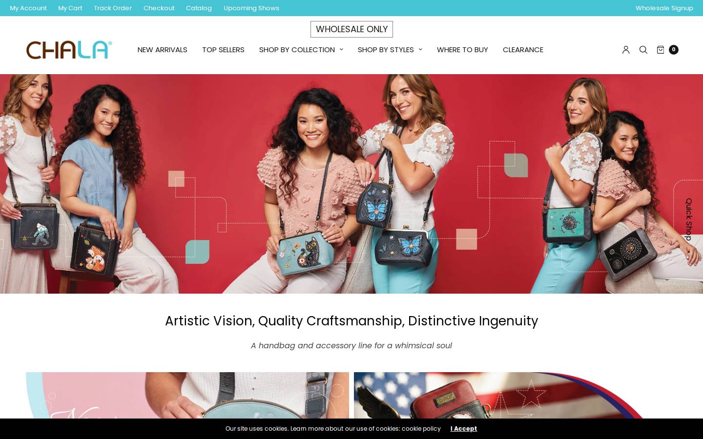chalahandbags.com homepage screenshot