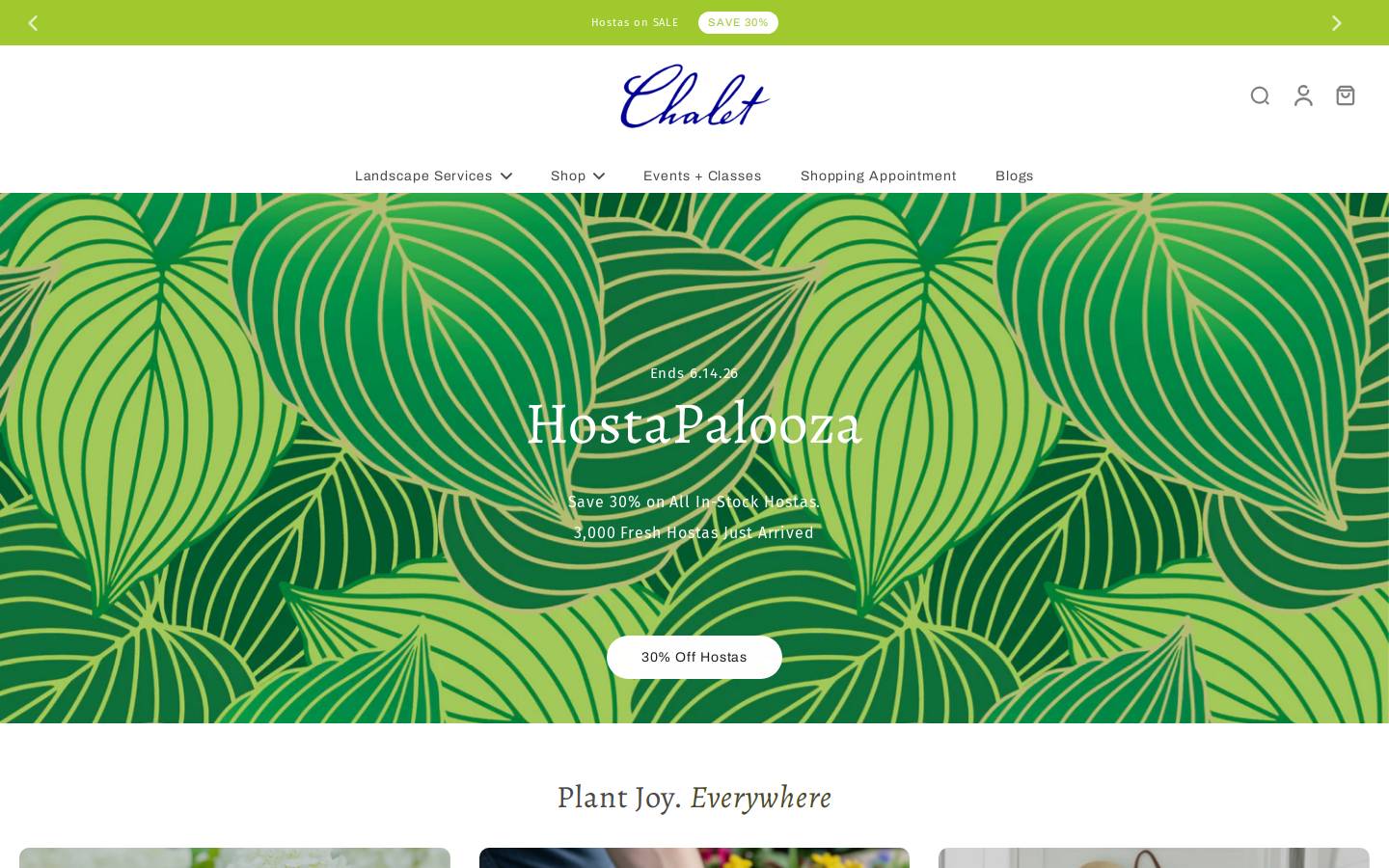 Chalet homepage screenshot