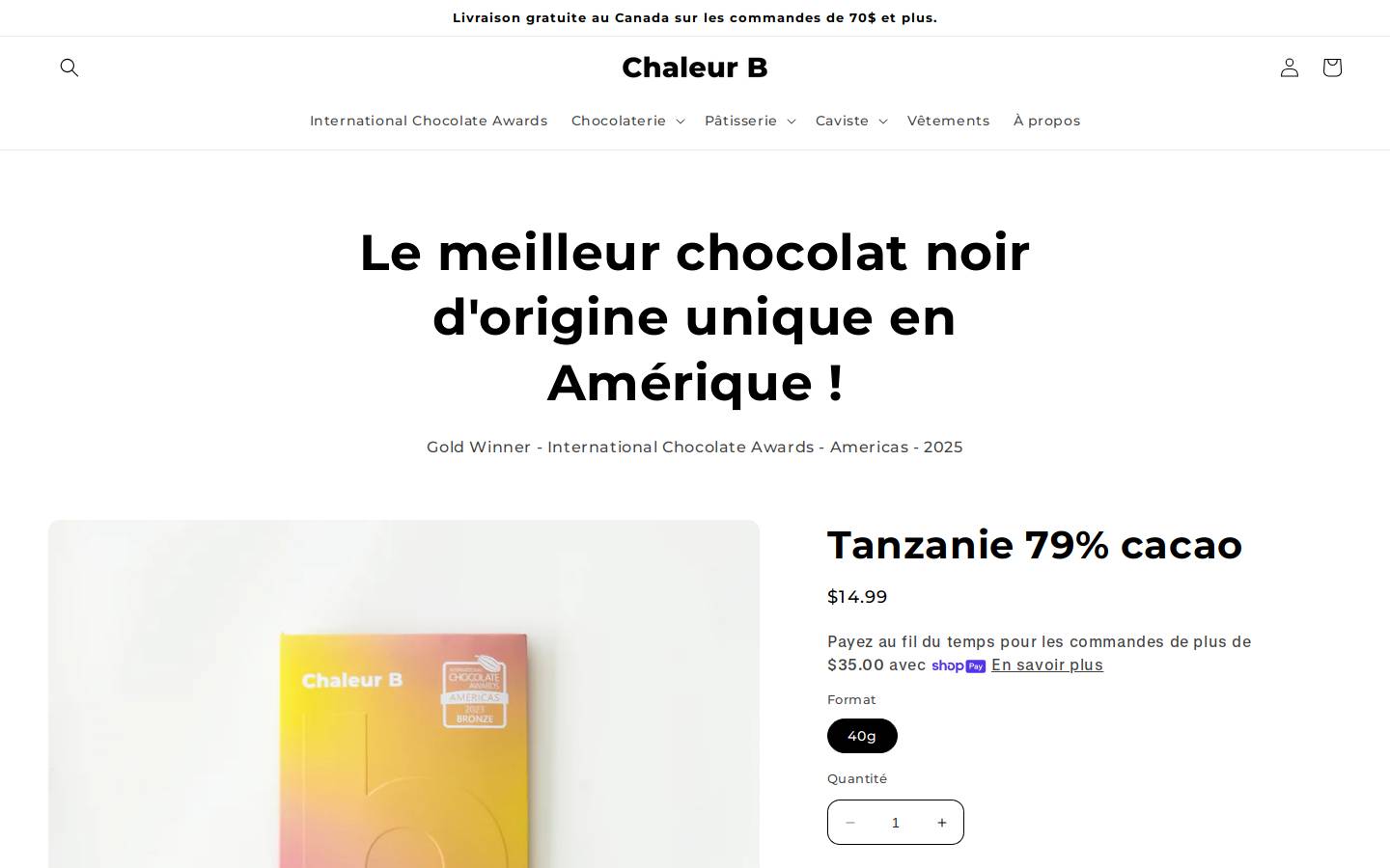 chaleurb.com homepage screenshot