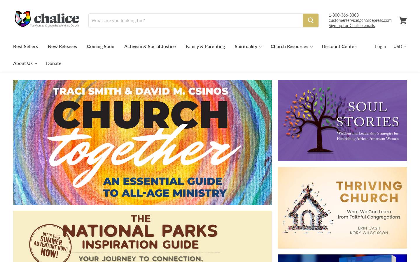 chalicepress.com homepage screenshot
